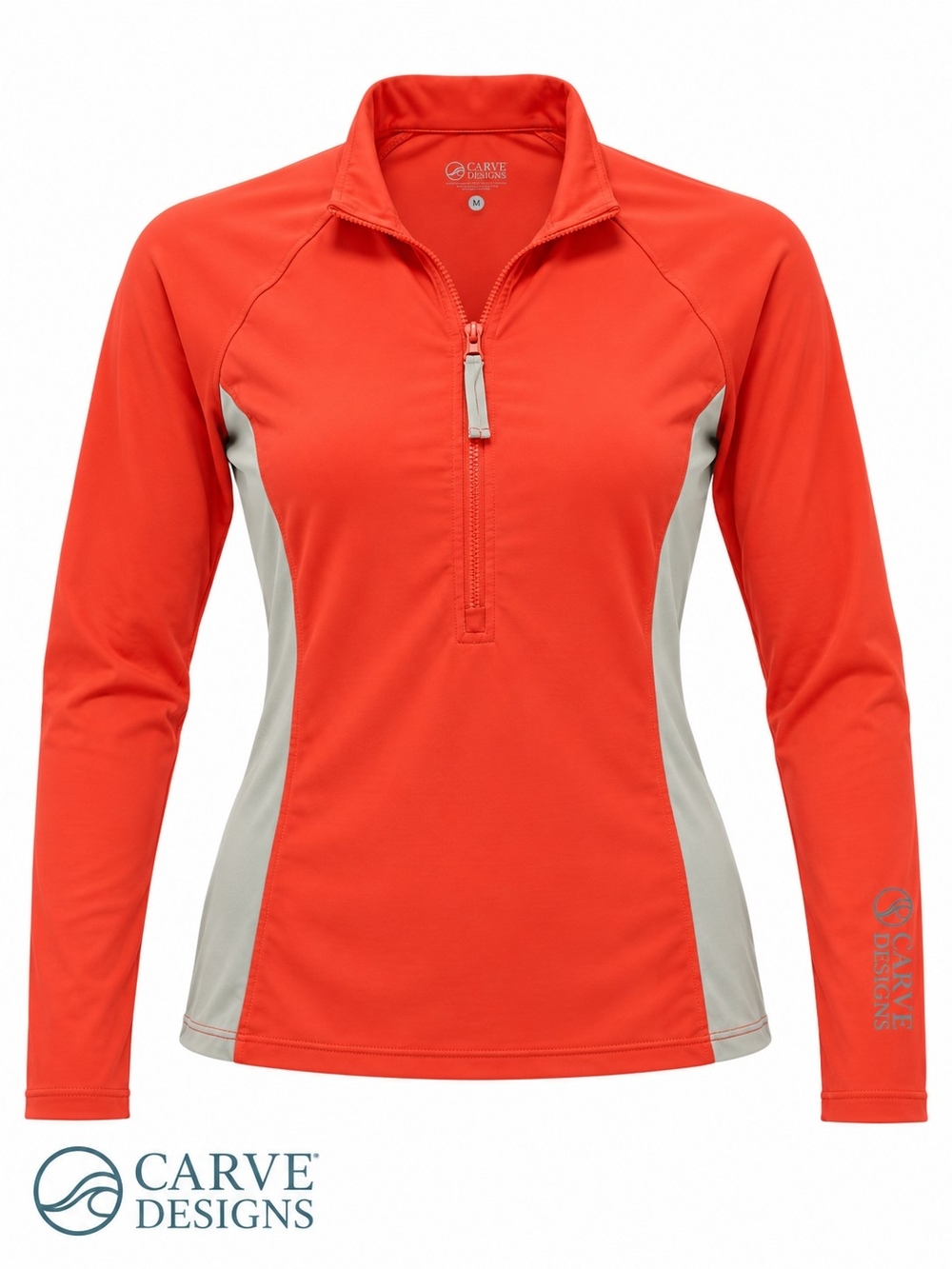 Carve Designs Rashguard Womens Small S Coral Pink Half Zip Sun Shirt Swim Surf